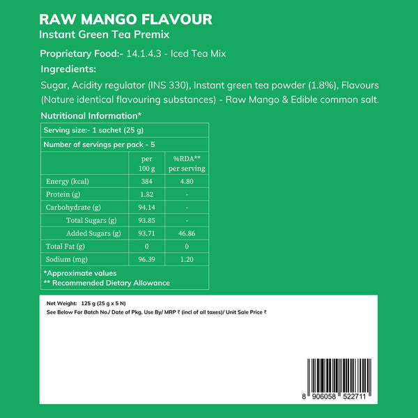 Instant Green Tea Premix - Raw Mango