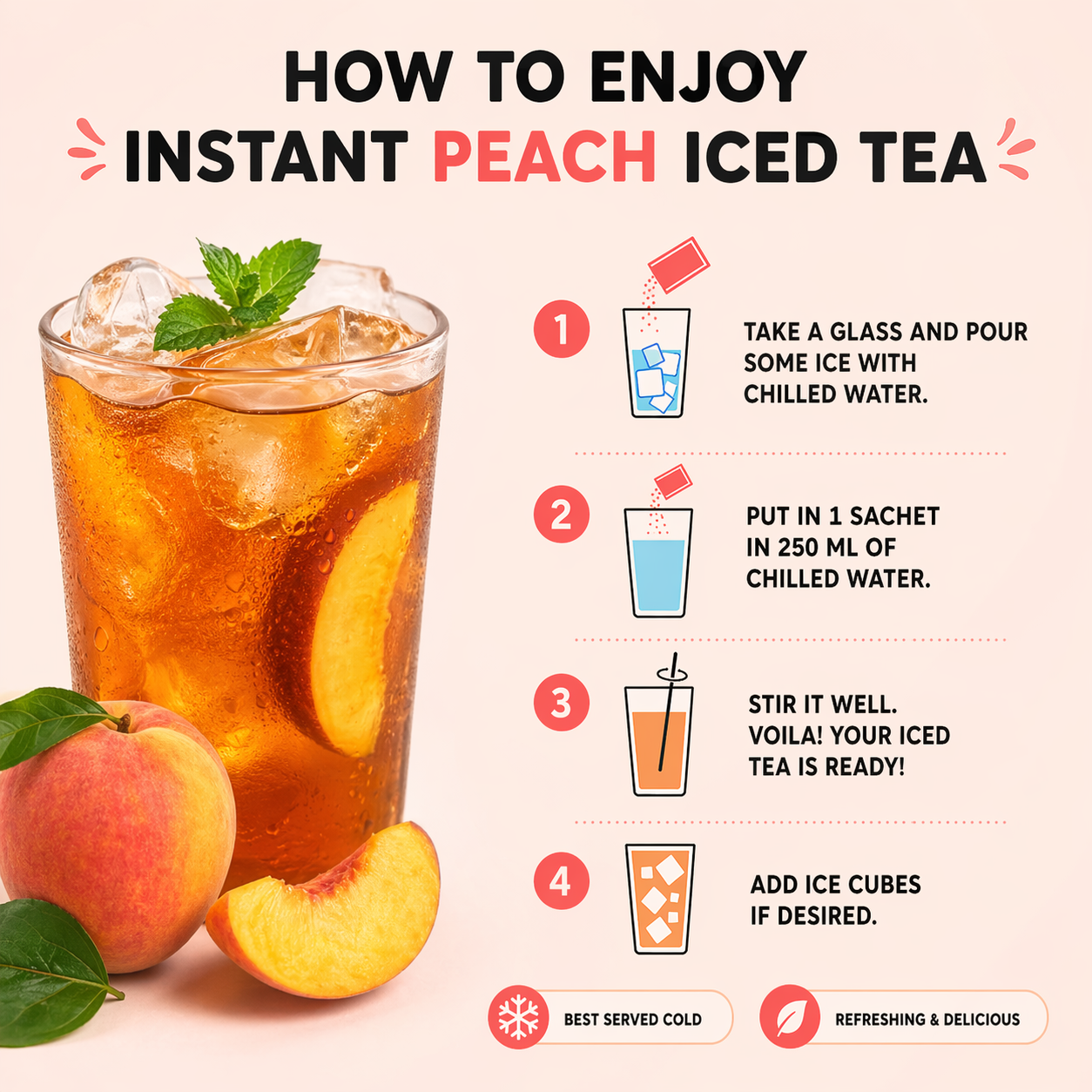 Instant Iced Tea Premix - Peach & Apricot